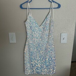 White Sparkly Mini Dress Size S